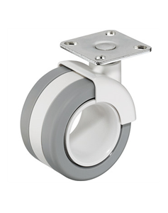 Ruote Per Mobili Grigio/Bianche Senza Freno Con Piastra  661.24.511 
